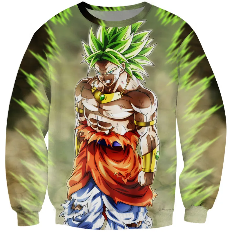  Harajuku Anime Dragon Ball Z DBZ 3D Print Super Muscle Goku Sweatshirt Men/women Hiphop Streetwear Hoodies Boys Blue Clothes