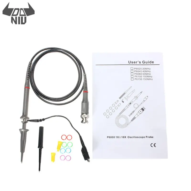 Щуп для осциллографа DANIU P6100 зонд с зажимом 100 МГц Tektronix x1x10 600 в PKCATI BNC зажим