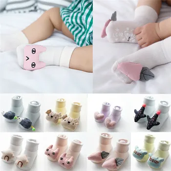 

Newborn Cotton Infant Anti-slip Socks Baby Socks Floor Socks Boys Girls Cute Cartoon Animal Print Baby Toddler Socks 0-18 Months