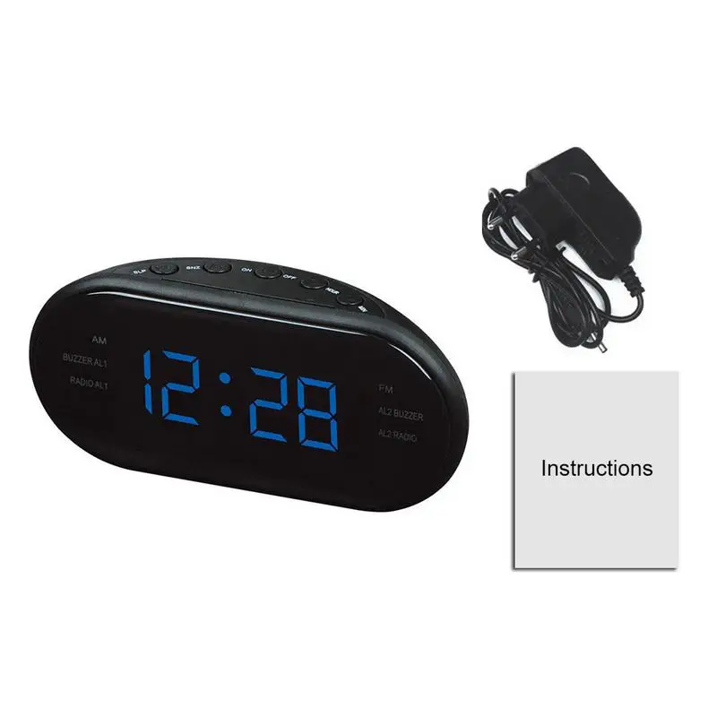AUGKUN New Fashion Modern AM/FM LED Clock Radio Electronic Desktop Alarm Clock Digital Table Clocks With Backlight Snooze