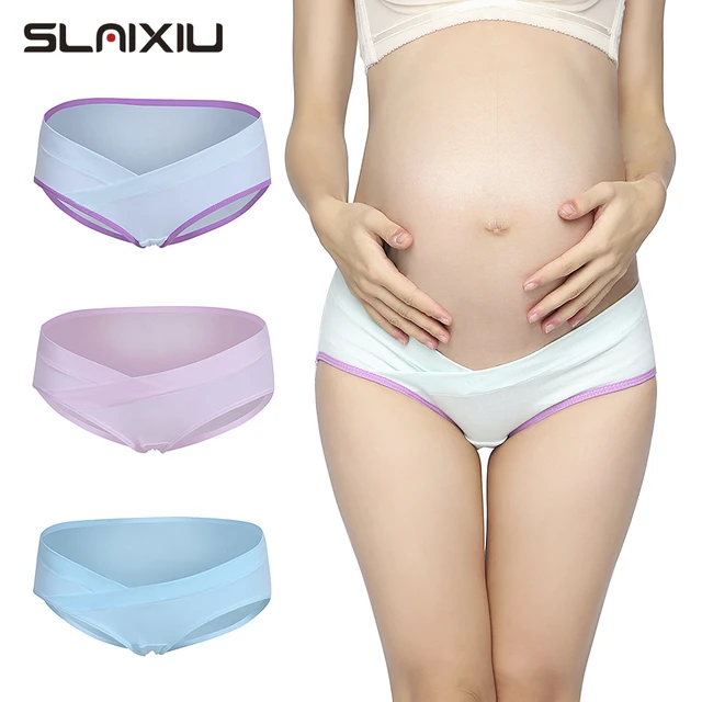 Ropa interior de maternidad para mujeres embarazadas, de algodón en forma U cintura baja, 3 - AliExpress