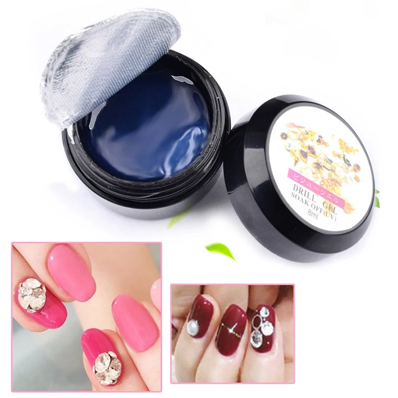 

Hot 8ml Nail Glue UV Gel Nail Art Metal Jewelry Super Sticky Rhinestones Professional Nail Art Decoration Accessory