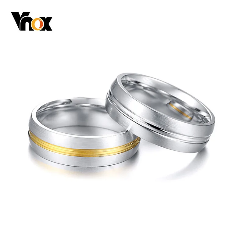 

Vnox Clasic Couple Rings For Women Men Stainless Steel Simple Wedding Bands Matte Surface Lover Alliance Anel Anniversary Gift