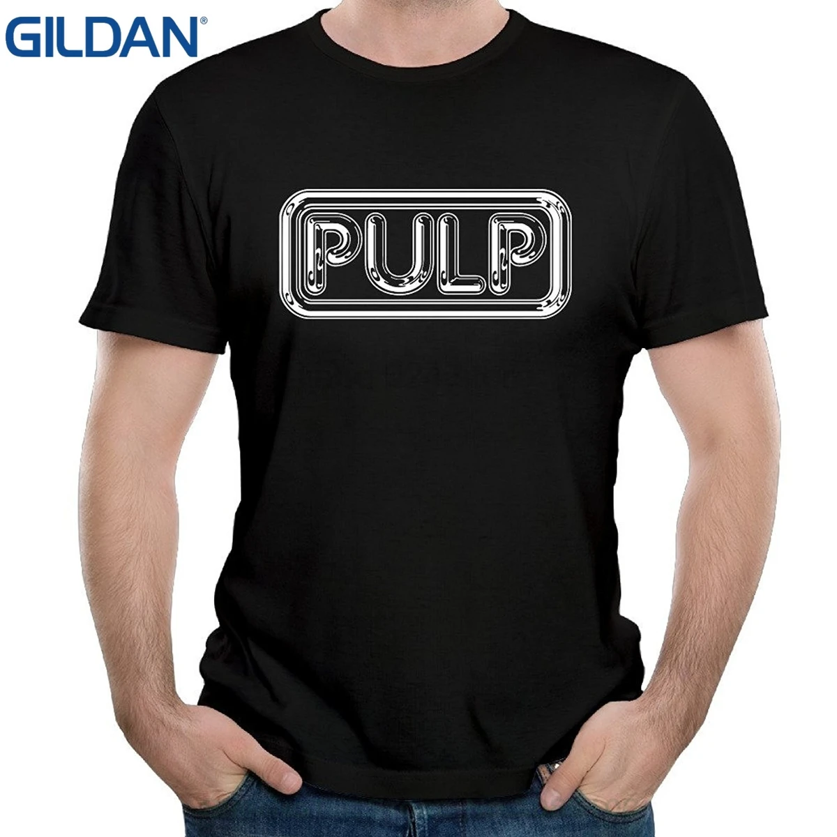 

GILDAN 2017 Fashion 100% Cotton Slim Fit Top Naviiro Men's Pulp Band Primary Logo Short Sleeves Tshirts