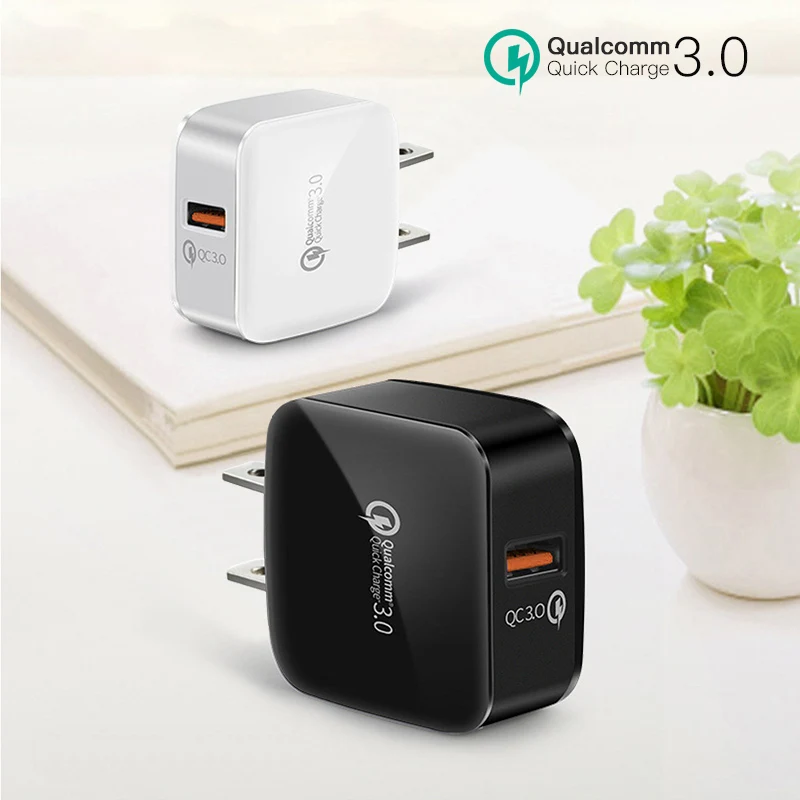 

QC 3.0 Single Port USB Bread Fast Charge 5V Smart Phone Charger US European Regulations Fast Adapter Wall Mobile Phone Charger