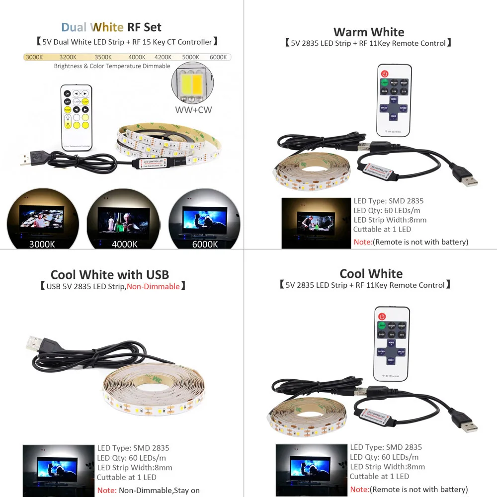 Светодиодная полоса USB 5V TV Ambilight лента RGB Bluetooth выключатель света