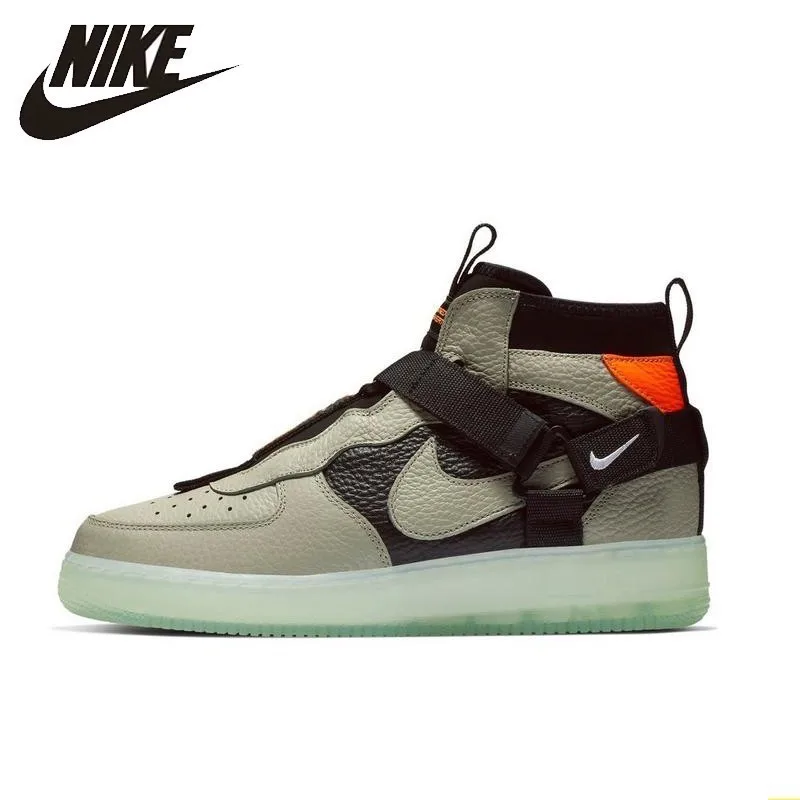 

NIKE AIR FORCE 1 UTILITY MID AF1 New Arrival Men Skateboarding Shoes Black Green Anti-Slippery Comfortable Sneakers#AQ9758-300