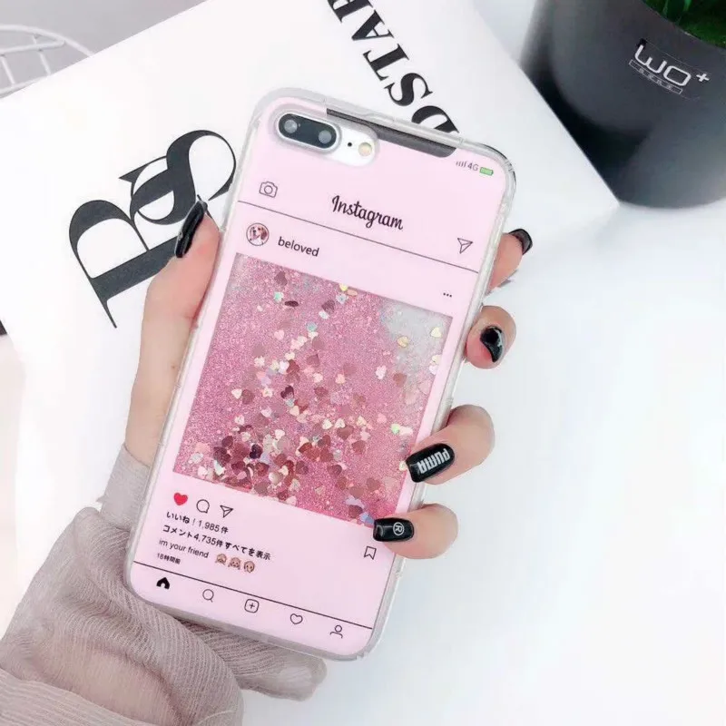 Силиконовый чехол для телефона из ТПУ iphone 7 7plus 8 8plus зыбучий песок блеск 6s Чехол 6plus