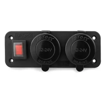 

Universal Waterproof Dual USB Charger Power Outlet Panel with Digital Voltmeter Terminal Screws for DC 12-24V Car Marine Boat