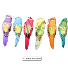 12 шт. 13 см моделирование искусственный попугай Садоводство украшения дома Mall место макет сцены реквизит поддельные с птицами