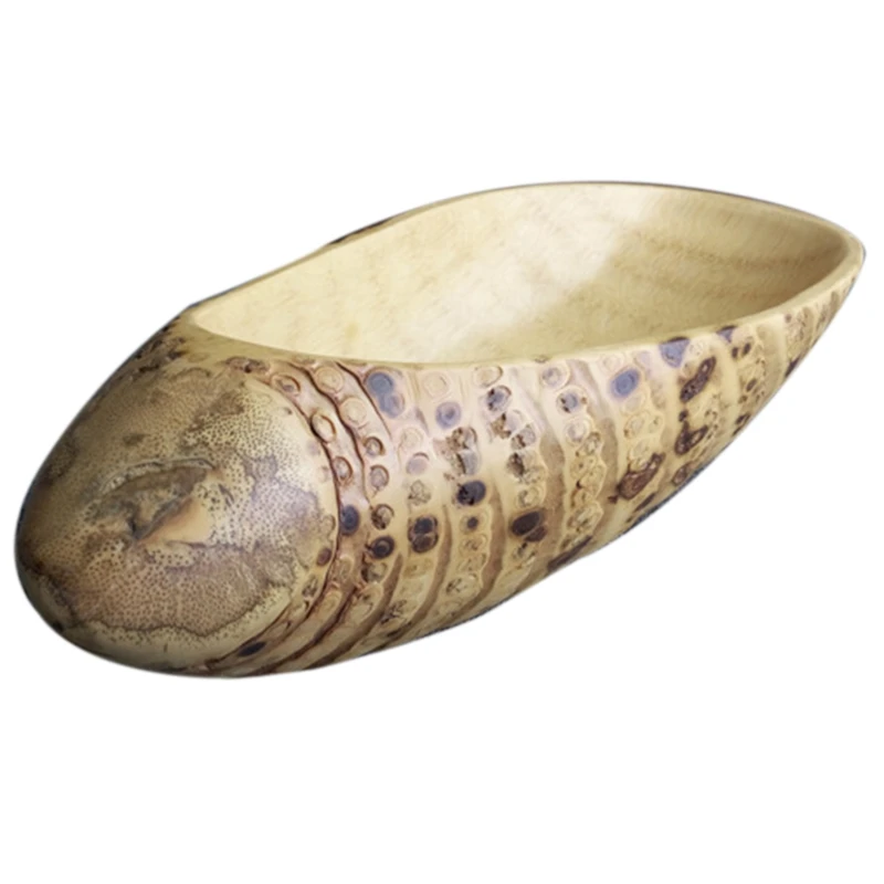 

Modern Natural Bamboo Root Fruit Plate Snacks Melon Seeds Seed Plate Household Bamboo Root Carving Candy Plate Large