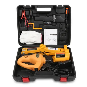 

12V Car Repair Tool Electric Hydraulic Floor Jack Lifting Set Impact Wrench Tool With LED Light Remote Control Tool Set