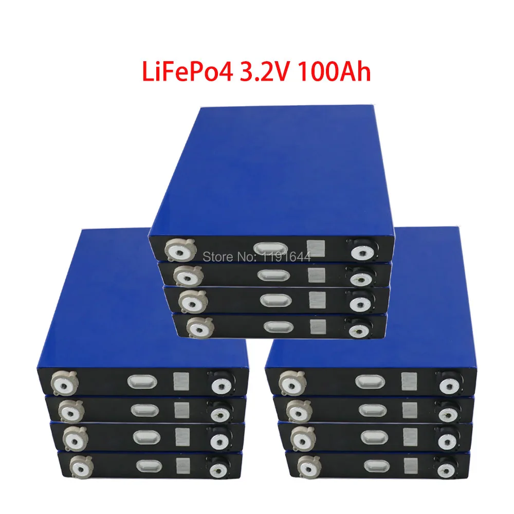 

12PCS 3.2V 100Ah LiFePO4 Long LifeCycles 3500 Times Pulse 500A Cell For Camper Van Uninterruptible Power System