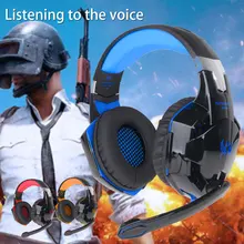 KISSCASE Игровые наушники, наушники с микрофоном, гарнитура, бас G2000, наушники с большим микрофоном для компьютера, ПК, ноутбука, PS4, X-BOX для музыки