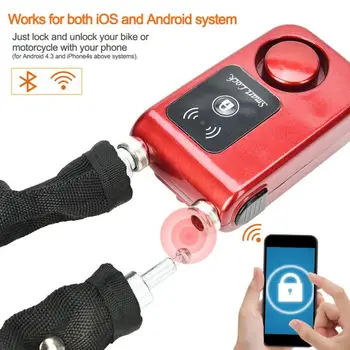 

Y797G Waterproof Smart Bluetooth Bicycle Chain Lock Anti Theft Smartphone Control Lock Red