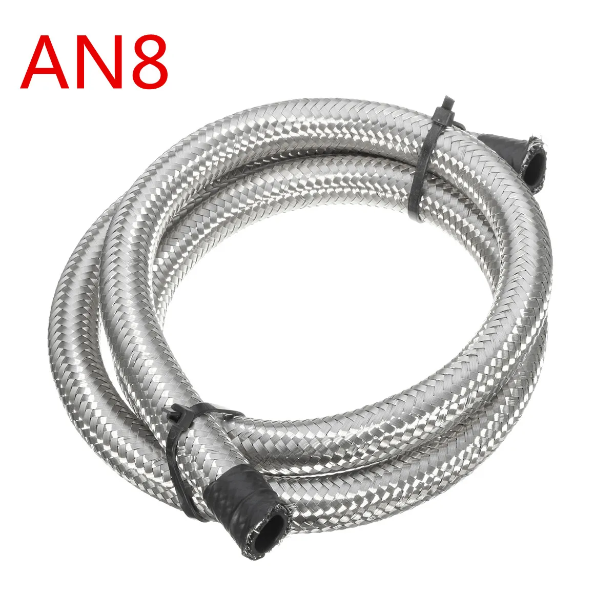 

1Meter AN-8 6mm Braided Stainless Steel Oil Fuel Gas Line Hose Length 1000 psi