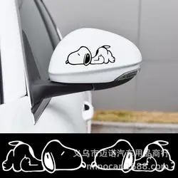 Аутентичные DREAMCAR Снупи милый мультфильм собака зеркало заднего вида зеркала наклейки для автомобиля забавные наклейки