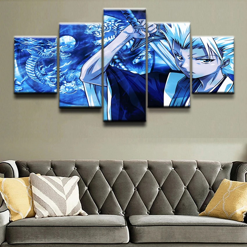 

Canvas Prints Painting Modular Pictures Wall Art Home Decor Bedroom 5 Pieces Anime Bleach Toshiro Hitsugaya Poster Framework