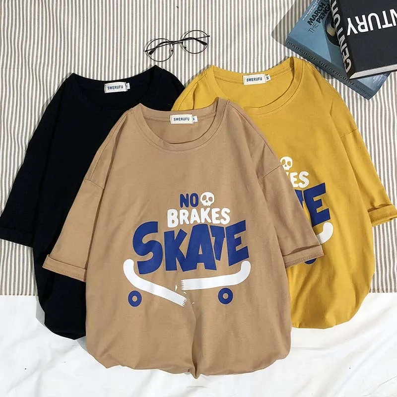 

Men's T-shirt 19 Summer New Youth Popular Letter Round Neck Loose Fall Shoulder Sleeve Short Sleeve Youth Casual Men's Clothing
