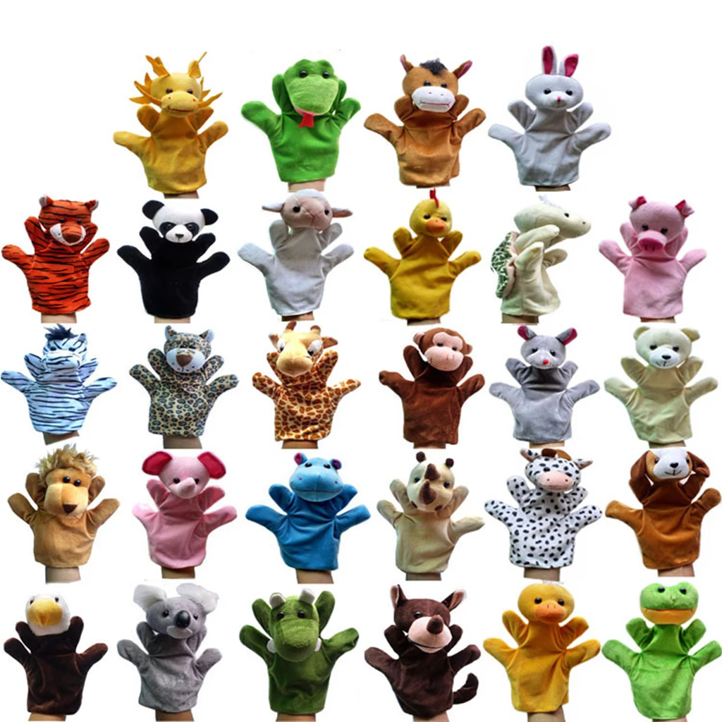 11 Kinds Big Hand Puppet Animal Plush Doll 9 Inch Soft Puppets Imaginative Play Toy Kids Adults Party Favors Birthday Gift | Игрушки и
