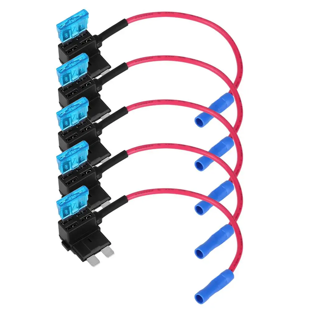 

5Pcs Car Auto Add-a-circuit Fuse Tap Adapter Standard ATO ATC Blade Fuses Holder Car Standard Fuse Adapter