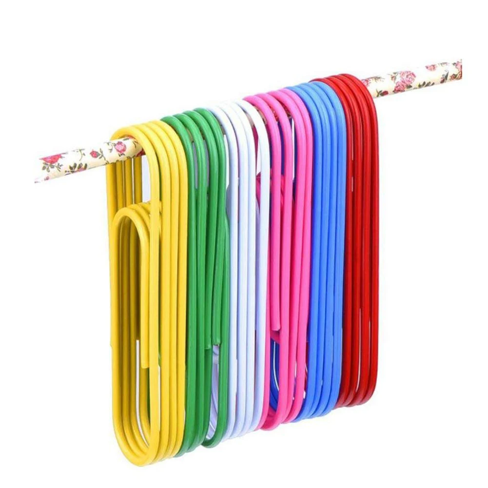 Paper Clips Vinyl Coated 30 Pack 4 Inch Assorted Color Jumbo Paper Clip Holder Multicolored Giant Big Sheet Hold paper clips