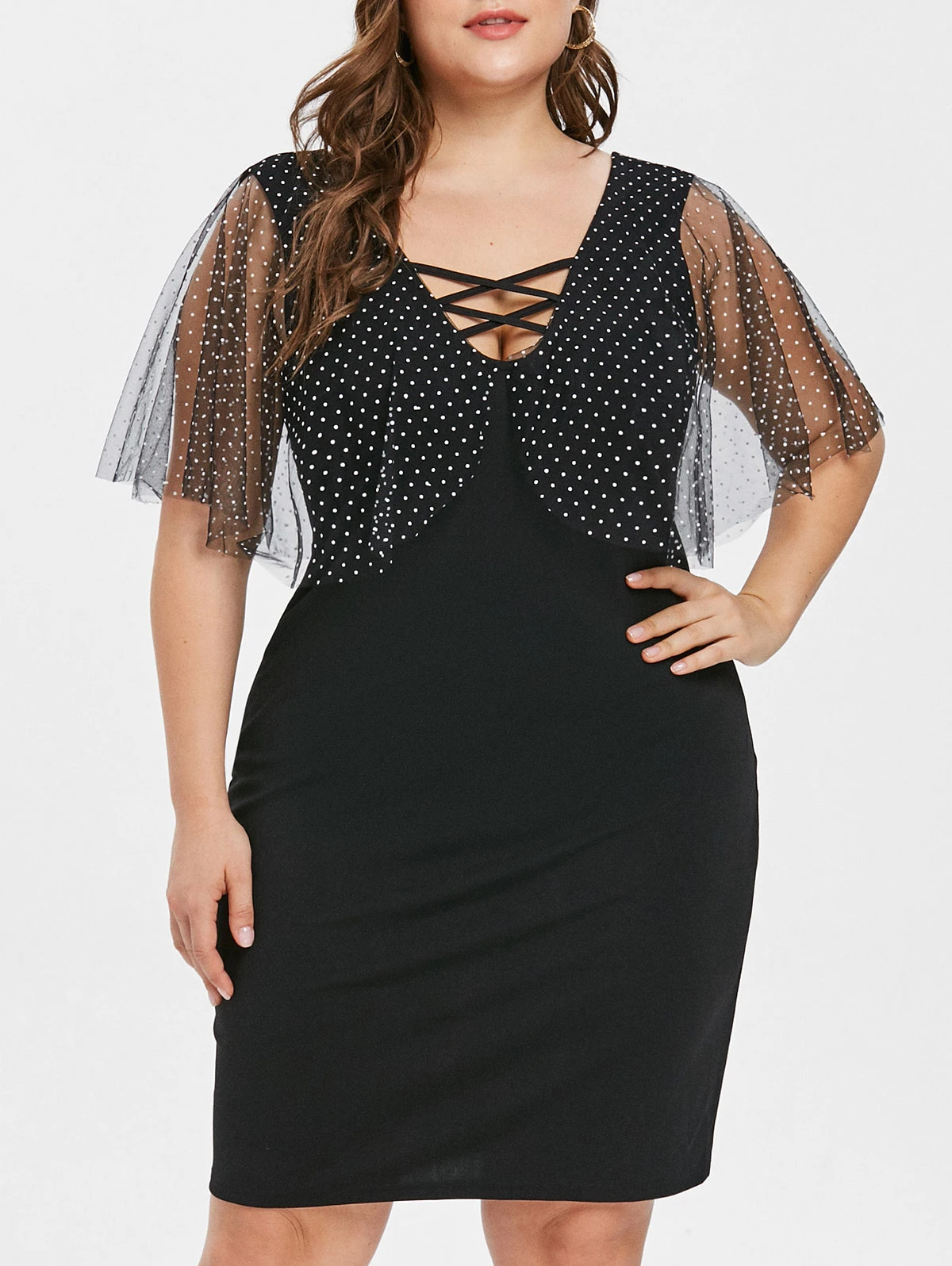 deep v neck shift dress