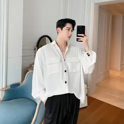 2019 Мужская простая шикарная хлопковая одежда с длинным рукавом белая рубашка французская запонка Мужская s брендовая качественная Модная