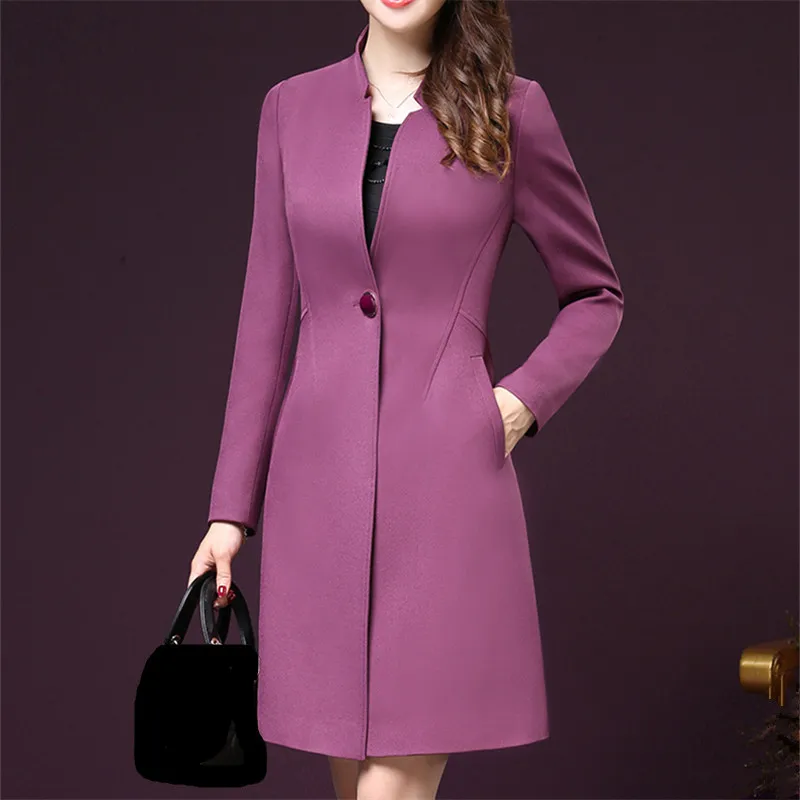 Korean Style Bodycon Plus Size Spring Women Wind Coats Fashion Elegant Office OL Ladies Clothing 4XL