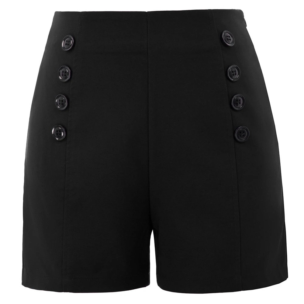 ladies black work shorts