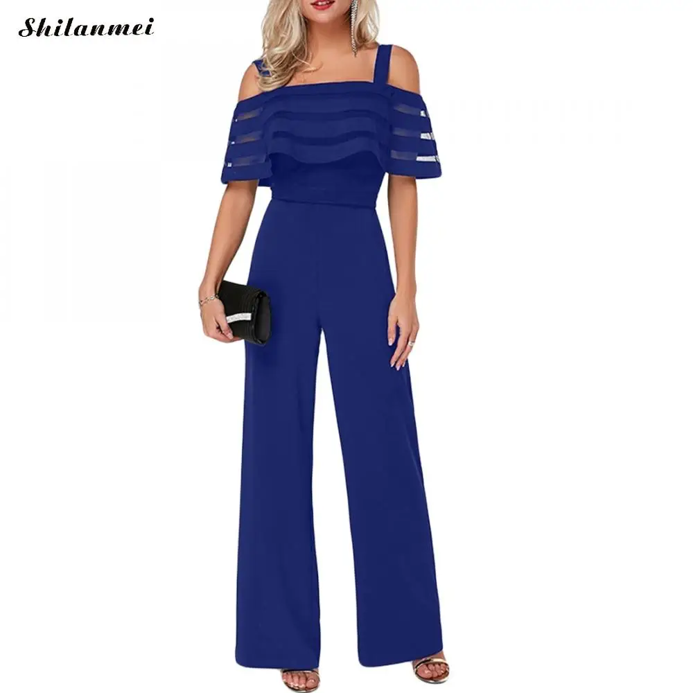 Plus Size 5XL 4XL Women Jumpsuit Summer Workwear Vintage Off Shoulder Office Lady Overalls Causal Wide Leg Pants Women Rompers Plus Size 5XL 4XL Women Jumpsuit Summer Workwear Vintage Off Shoulder Office Lady Overalls Causal Wide Leg Pants Women Rompers