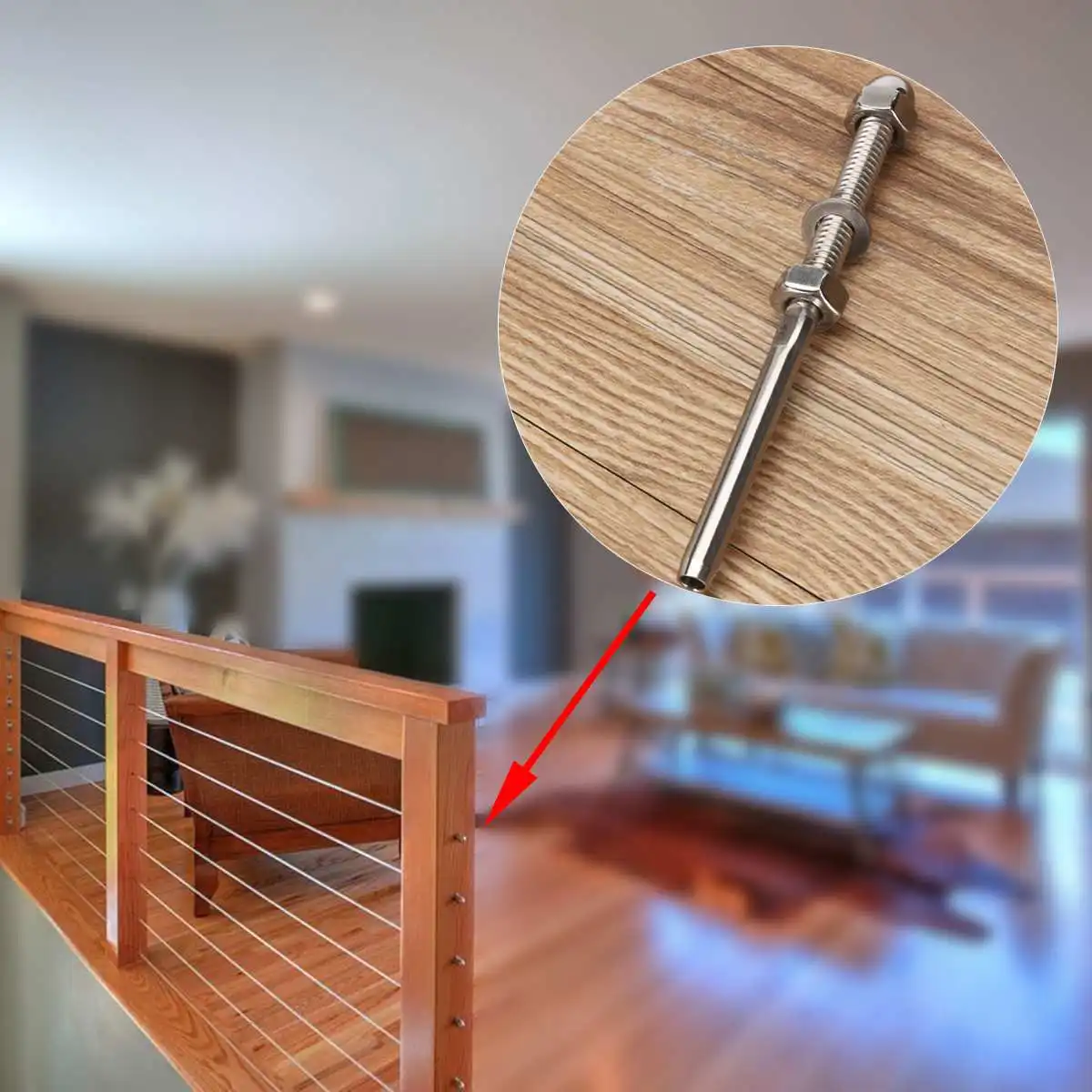 

20Pcs Stainless Steel T316 Threaded Terminal End Fitting for 3/8 Cable Railing Hand Swage Railing Wood Posts DIY Balustrade