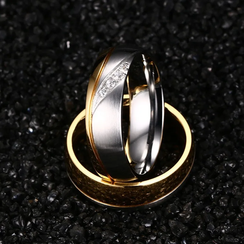 Valentine's Day Love Wedding Rings for Women Man Stainless Steel Couple Anel Alliance Anniversary Gift