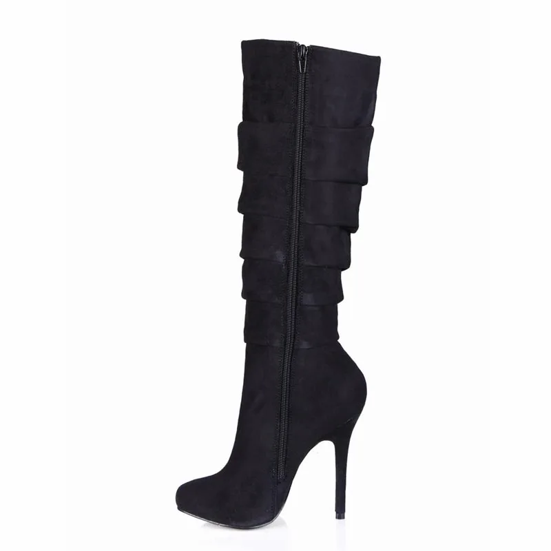 Dames Bottes Haute Mujer Zapatillas Parti Sexy Black Women Chaussures Club Femme Mode Femmes Genou Talons 2017 Zapatos Boots Botas D'hiver Robe qCT8vw