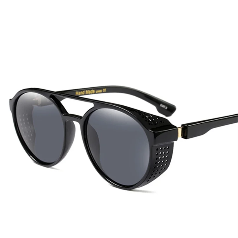 

Men Vintage Steampunk Goggles Brand Designer Round Sunglass Women Twin-Beams 2019 Steam Punk Sun glasses Shades Men UV400