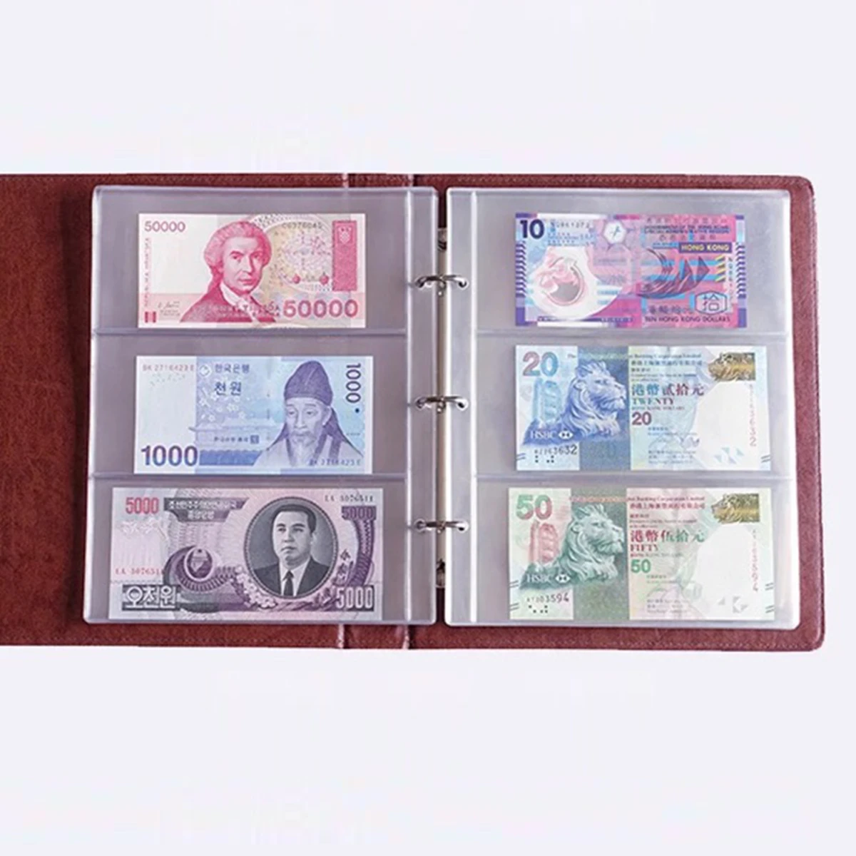 

10Pcs/Set PVC Transparent Removable Sheets For Paper Money Collection Album Banknotes Album Home Decorative Crafts 25.5x20CM