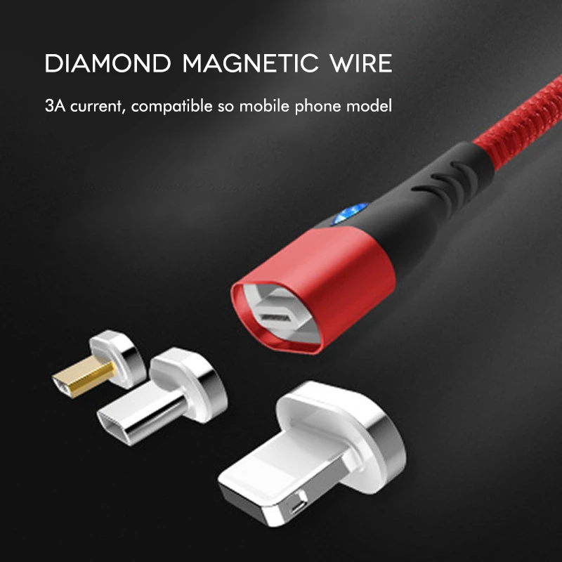3A كابل مغناطيسي المصغّر usb نوع C سوبر سريع شحن الهاتف سلك Microusb نوع-C المغناطيس شاحن usb c ل iphone huawei xiaomi البيانات
