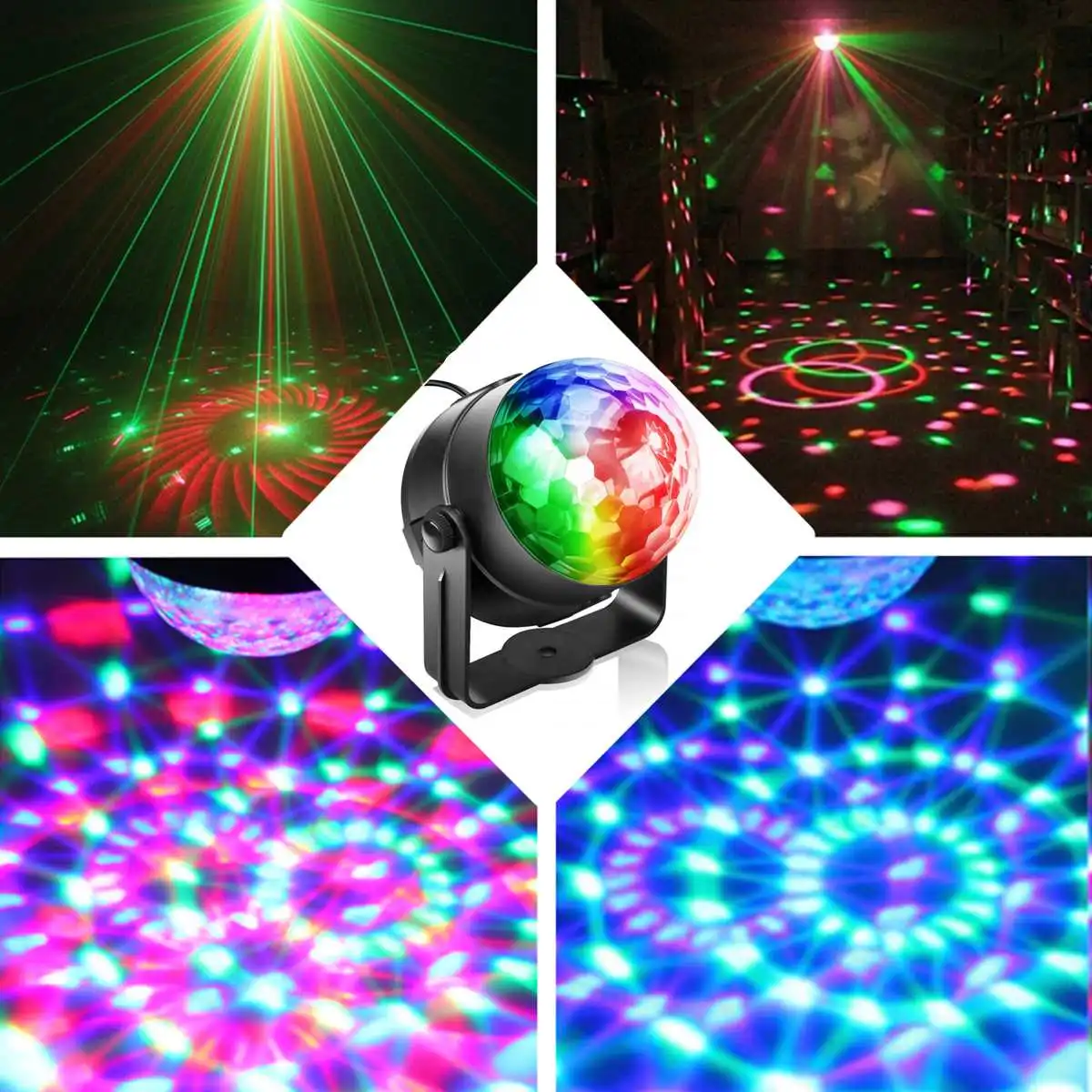 Sound Control Laser Projector RGB Laser Stage Light Lamp Crystal Ball
