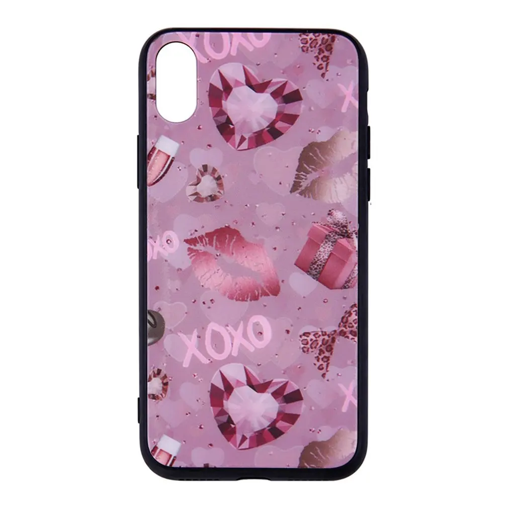Lip Pattern Aurora Glass Phone Case Cover Shell Cellphone Case Protection Man Woman Fashion Accessories,Mobile Phone