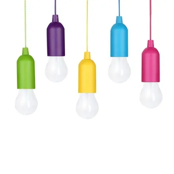 

5pcs/pack Portable Colorful LED Pull Cord light Bulb Outdoor Garden Camping Hanging LED Light Lamp