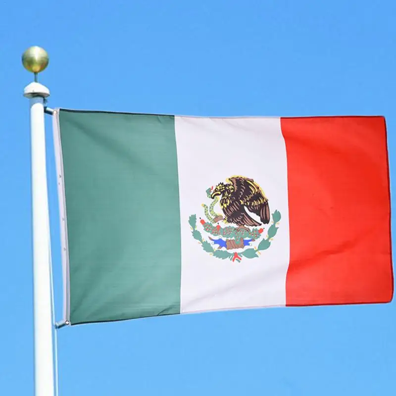 

3x5' Feet Polyester Mexico Flag Mexican Country Indoor Outdoor Banner Pennant Home decoration polyester banner Mexico flag
