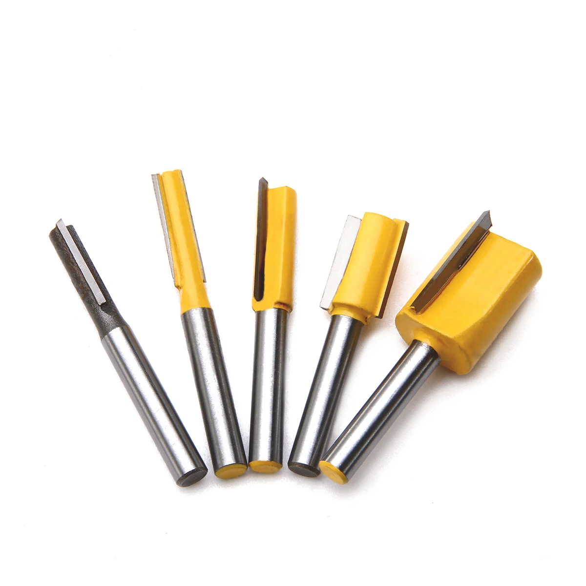 5pcs/set 1/4'' Shank Router Bit Set Straight & Dado Router Bit Set For