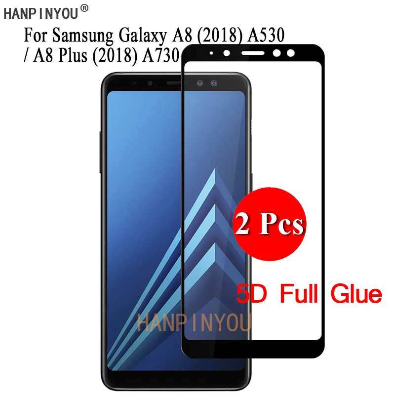 2 шт./лот для Samsung Galaxy A8 / Plus A8Plus (2018) 5D полное клеевое покрытие защита экрана