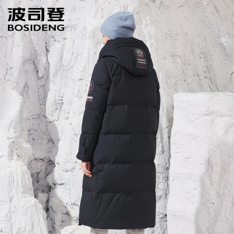 BOSIDENG haute couture глубокий зимний 90% гусиный пуховик выше колена с капюшоном X long парка