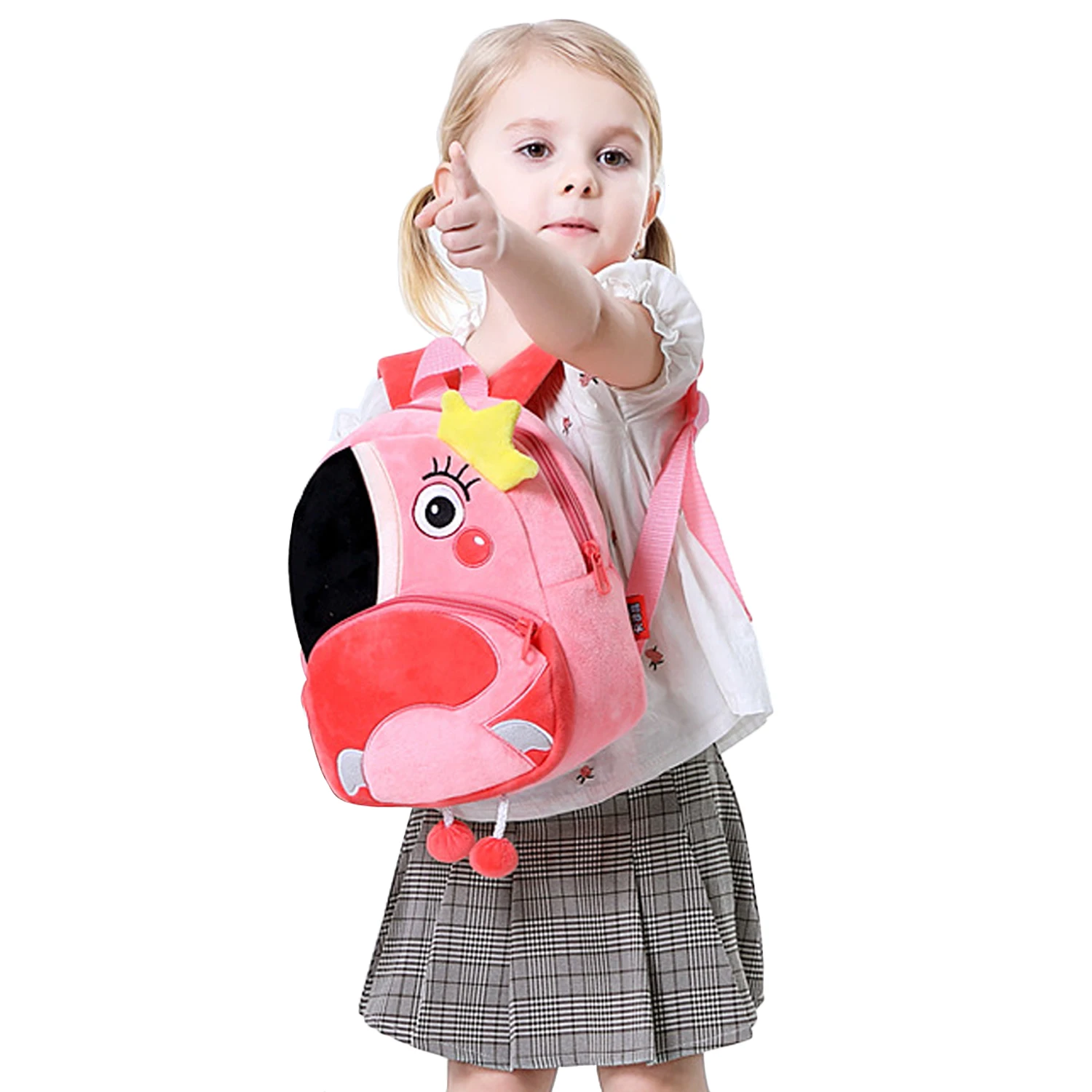 Дети Kawaii мультфильм мягкий короткий плюшевый рюкзак в форме животного Зебра