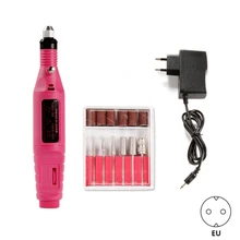 1 комплект профессиональный электрический набор для ногтей типсы для маникюра машинка электрическая ручка для маникюра Педикюр 6 бит Набор инструментов для дизайна ногтей подарок