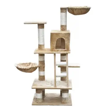 

Vidaxl Cat Play Tree Beige Plush With Hammocks Durable And Stable Pet Tree Bed Suitable For Multiple Cats Dropshipping To FR ES