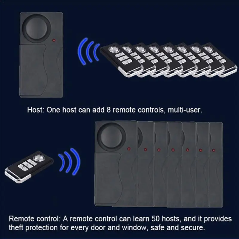 

Wsdcam IP55 Waterproof Wireless Remote Control Vibration Type Anti-Theft Alarm For Electric Bicycle Motorcycle 110db Loud Door a
