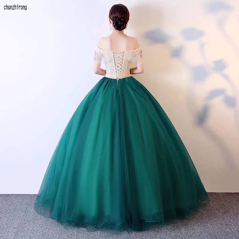 Новые Элегантные платья Vestidos 15 Anos Green 2019 пышные бальное платье с открытыми