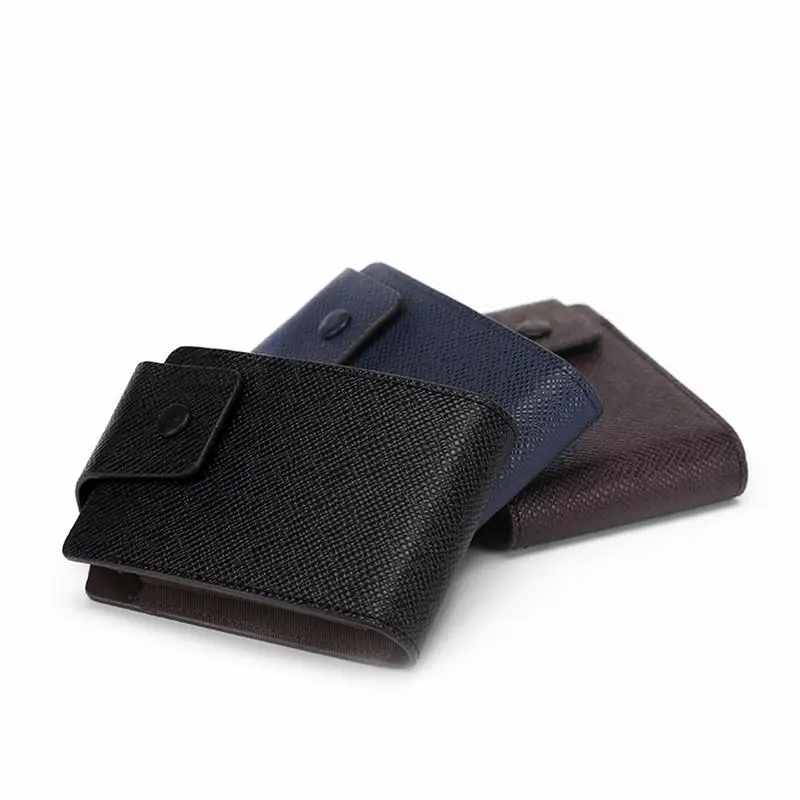 

For Credit Card Holder Men's Multi-functional PU Leather Card Package With Snap Button Black Blue Brown For Credit Card Holder